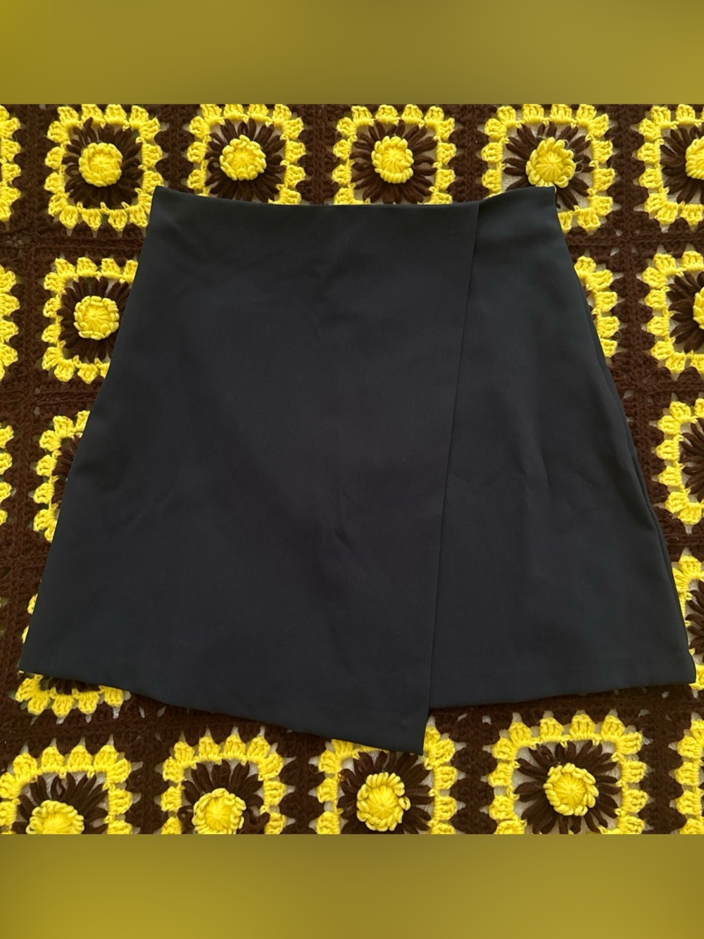 NWT Jason Wu Women’s Black A-line wrap asymmetrical mini skirt Sz M